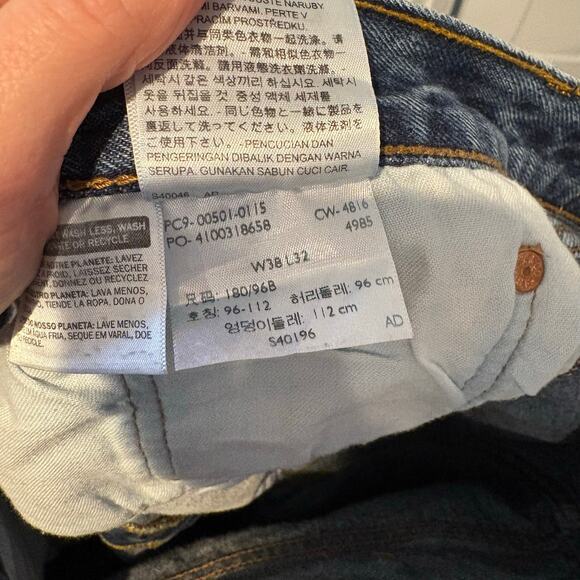 Levi's 501 Mens Straight Leg Button Fly 38x32 Rare Red R Only Tab Classic Blue - Picture 4 of 8